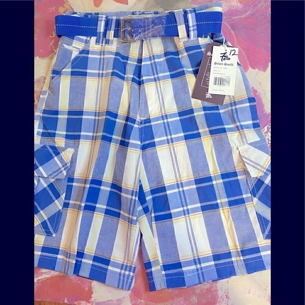 Seven Souls Boys Plaid Fashion cute Shorts Size 12